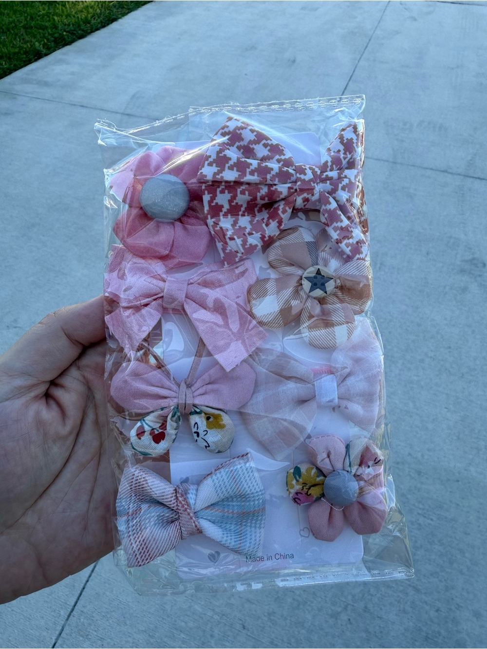 Girls Pink Floral & Bow Hair Clip Set Summer Accessories